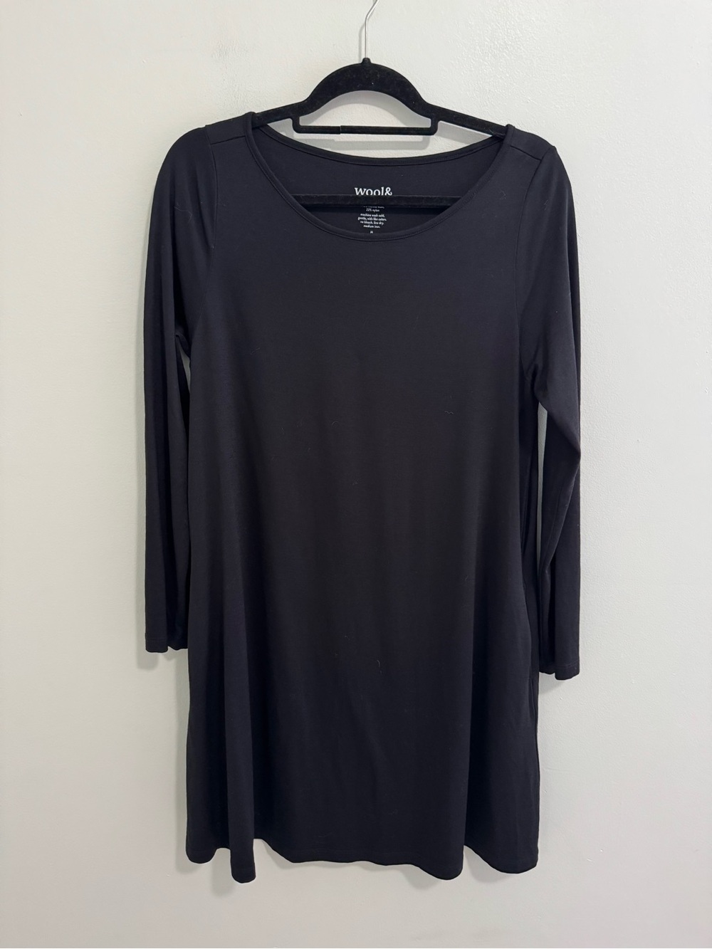 Wool & Merino Wool Blend Long Sleeve Swing Dress